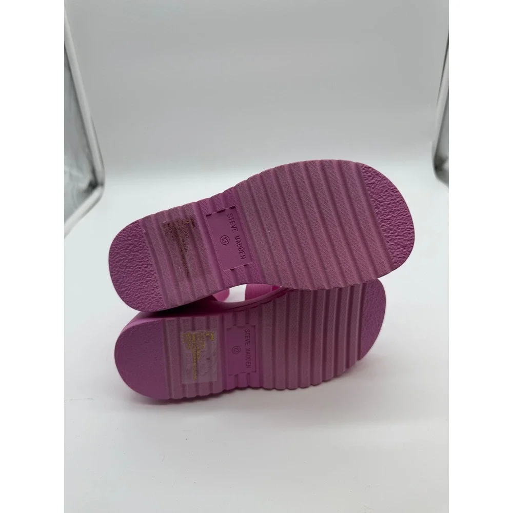 Steve Madden JSAMMIE Pink Platform Elastic Strap Sandals Kids Size‎ 13
